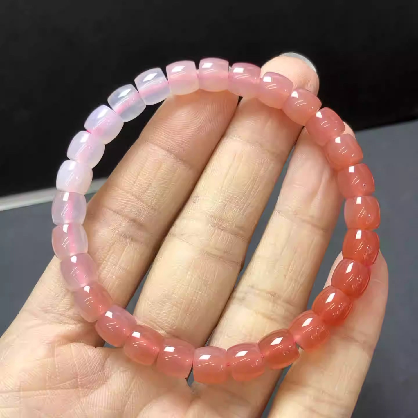勾配塩源瑪瑙 ブレスレット10mm